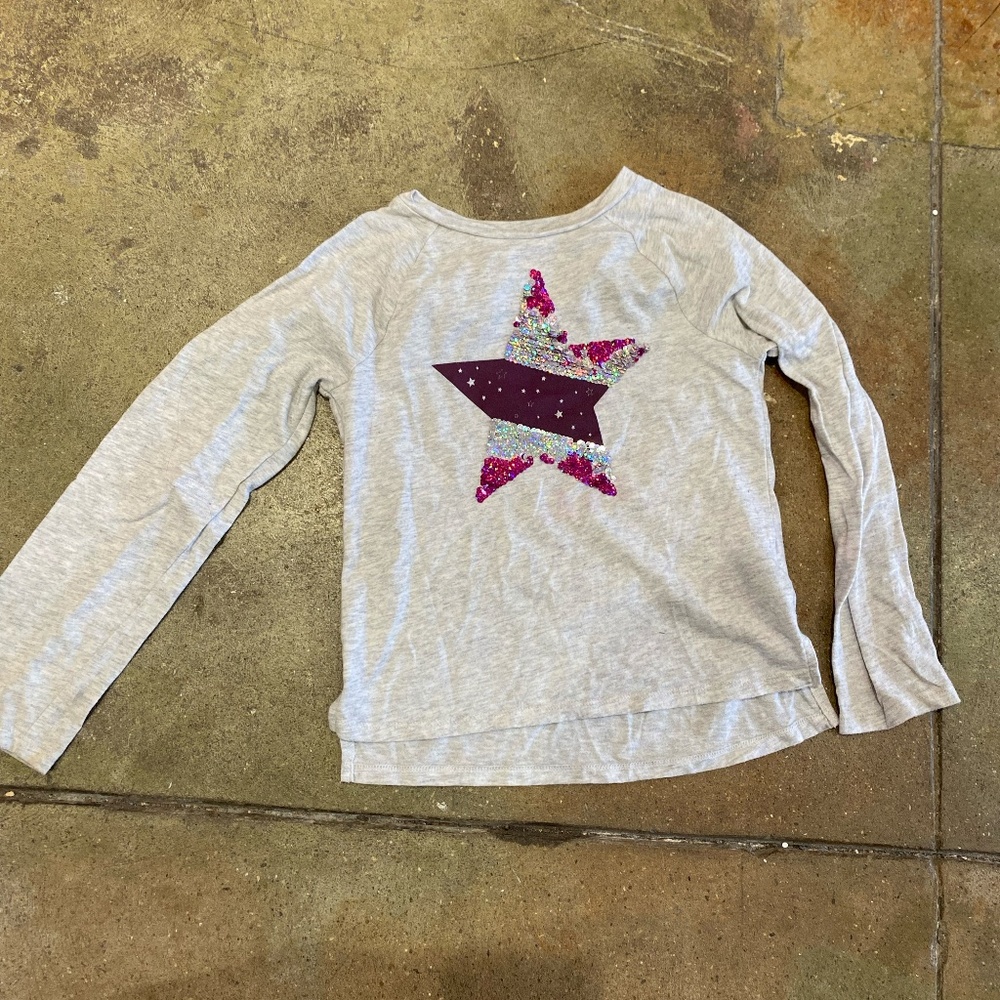 Athletic Works girls sequin star top size small